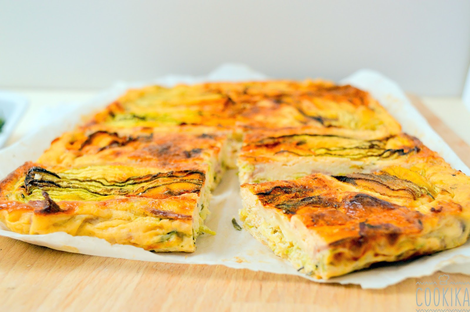 CooKika Ομελετα φουρνου με κολοκυθανθους Zucchini Flower Frittata