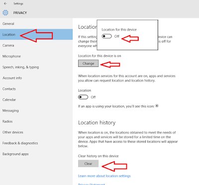 Windows 10: How to Clear & Disable Location History,Clear location history in windows 10,disable location in windows 10,turn off location tracking,desktop location turn off,disable location tracking,stop tracking location,hide my location,location history clear,how to do,how to stop,windows pc location history,windows 10 location turn off,disable,Privacy location,location setting,pc location,Location,Change,clear location,device location