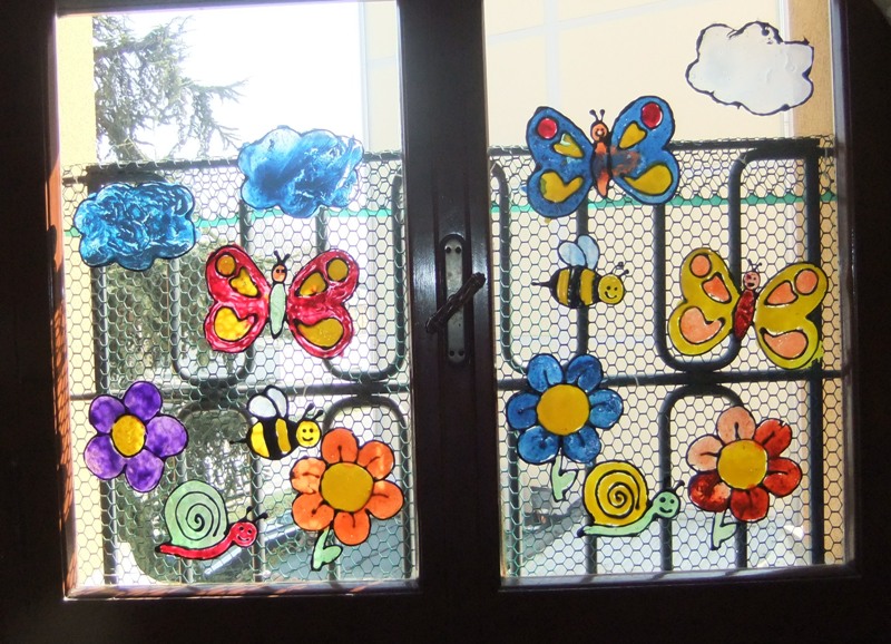 Adesivi Vetrofanie Primavera Farfalle E Fiori - 9 Pezzi Decorativi Per Finestre - Foto 4