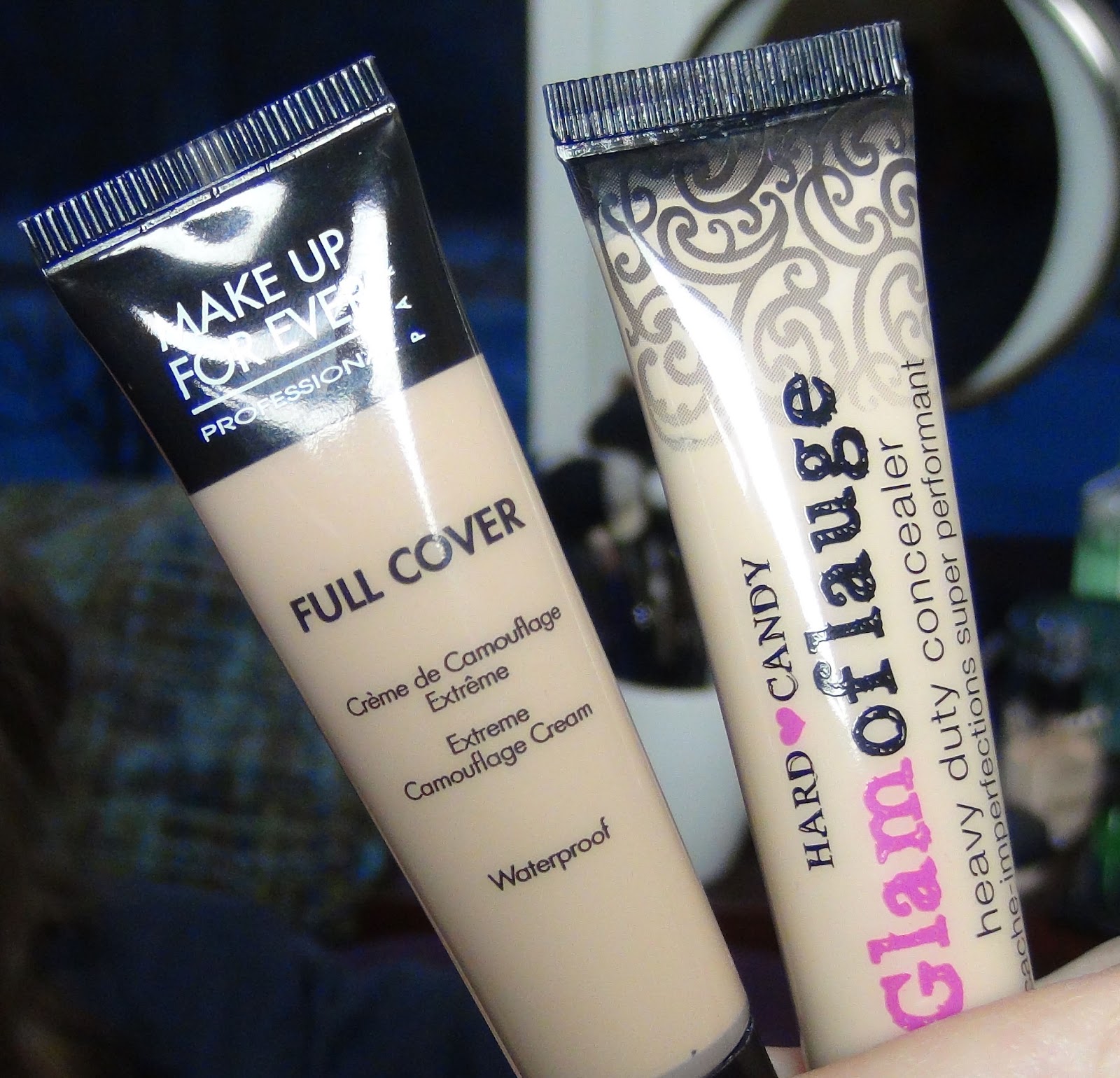 MAKE UP FOR EVER Full Cover Concealer 1 vs Hard Candy Glamoflauge