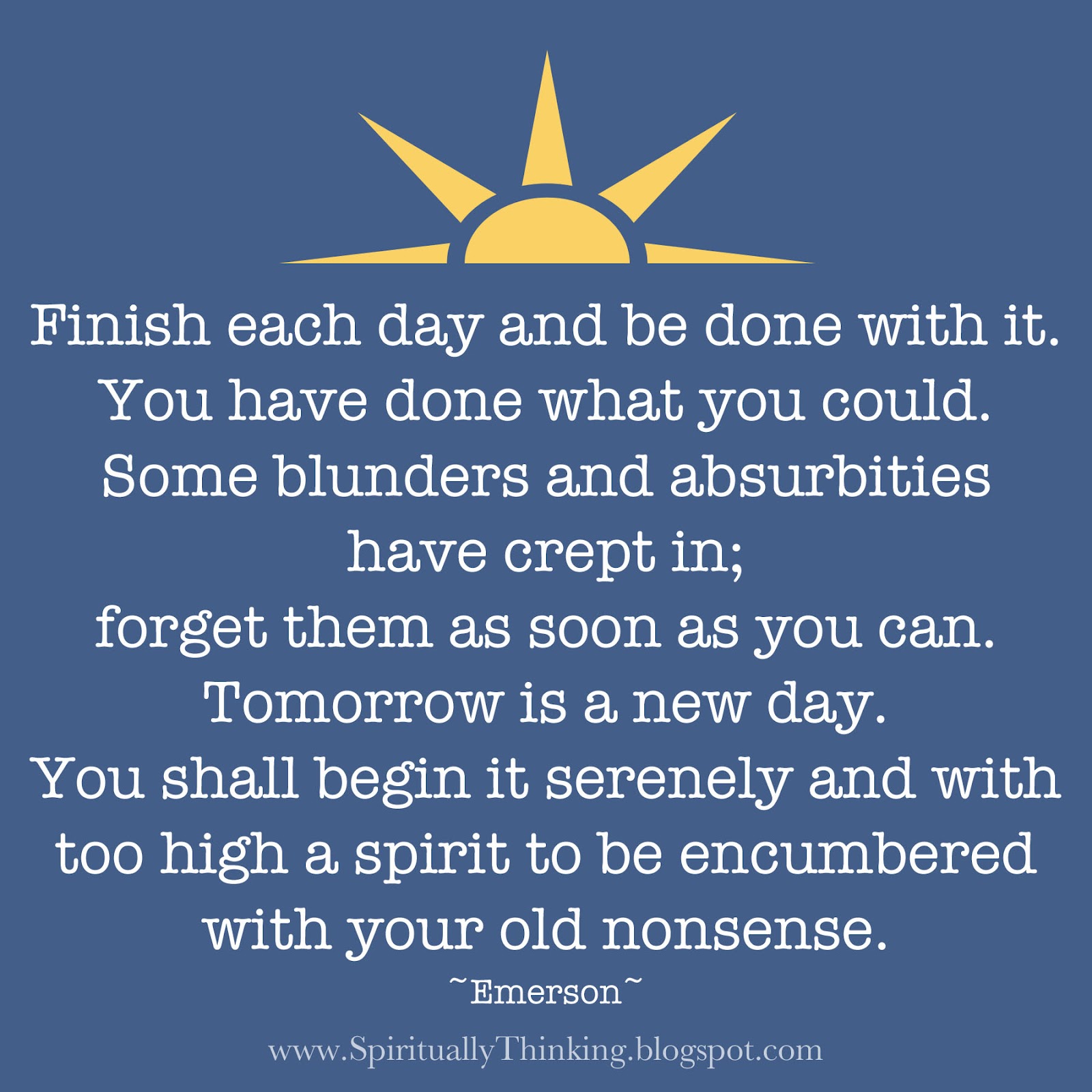 and Spiritually Speaking: Tomorrow is a New Day