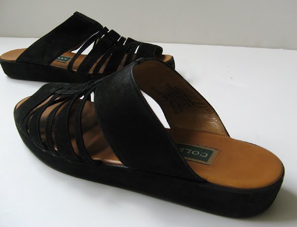 COLE HAAN NIKE AIR BLACK GLADIATOR SANDALS SIZE 7.5