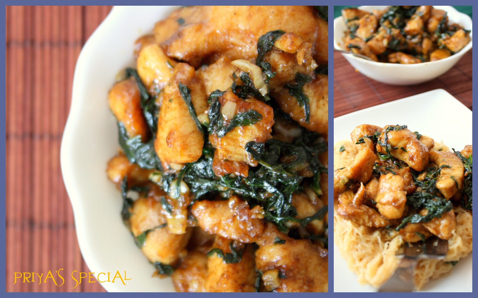 Cook like Priya Chinese Chicken Spinach Stirfry a tasty brunch