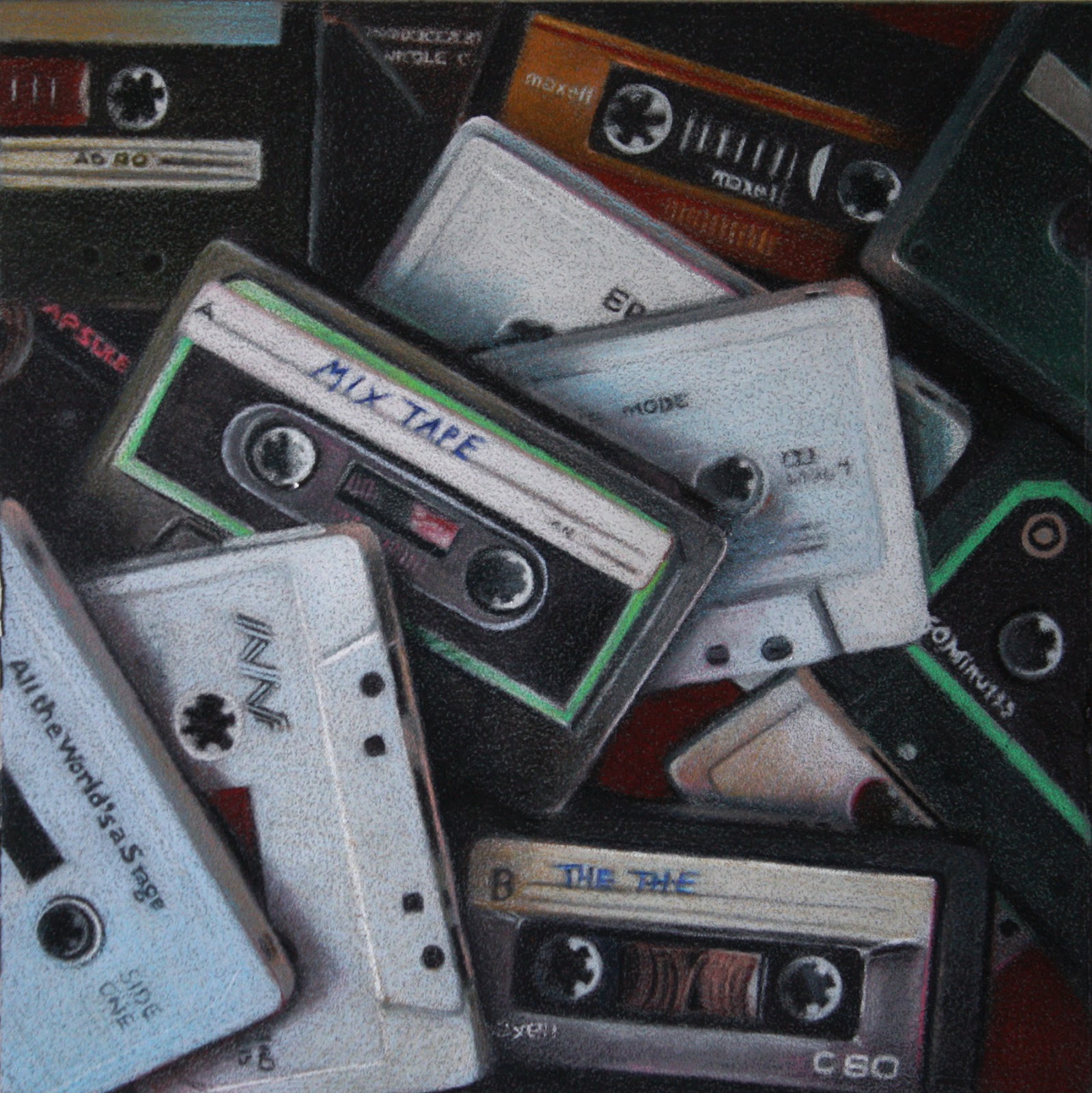 Nicole Caulfield Fine Art Mix Tapes i Vintage/Retro inspired
