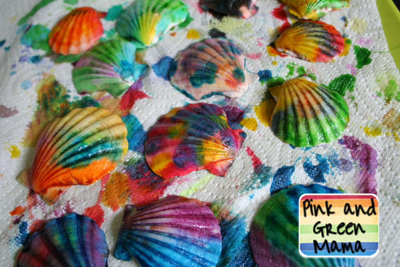 Pink and Green Mama: Kid's Craft: Painted Sea Shells1280 x 854
