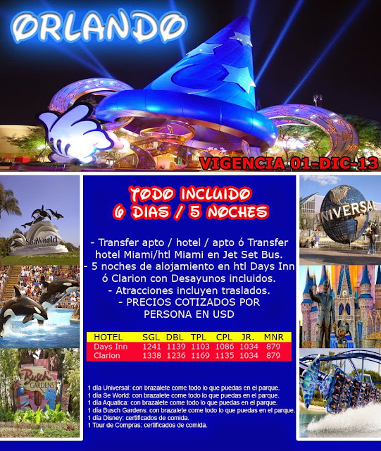 Orlando Todo Incluido 6 dias / 5 noches ELITOURS Ofertas de Viajes