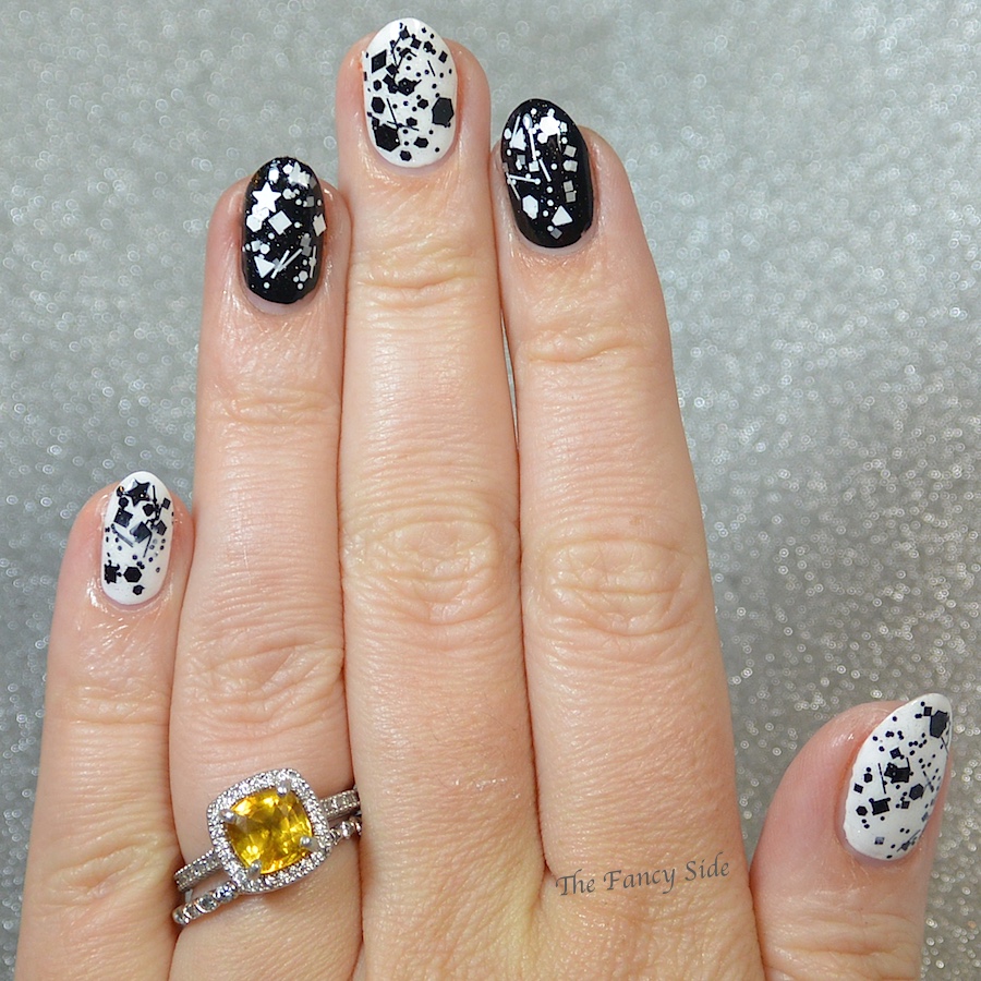 The Fancy Side: #31DC2015: Black & White Nails