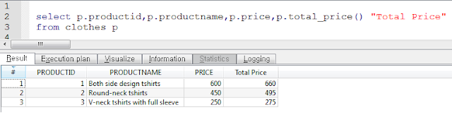 select using member function in object relational database Oracle