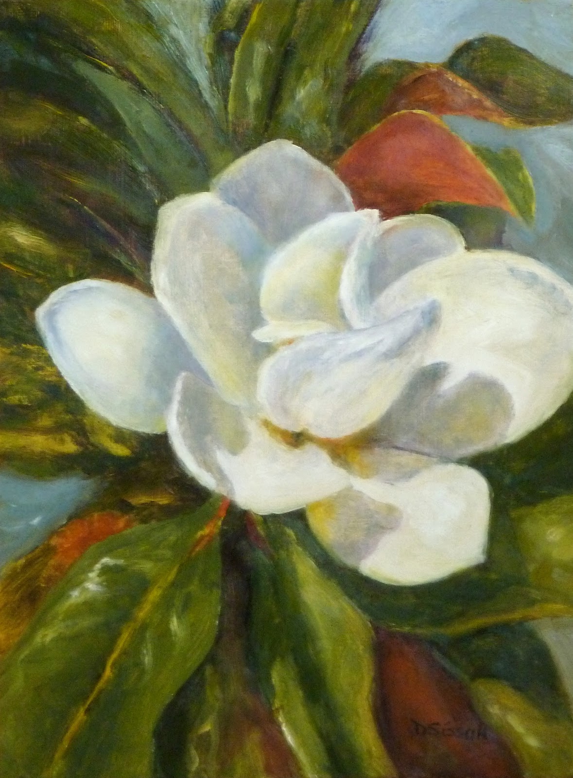 Daily Painting Projects Summer Magnolia Oil Painting Still Life Flower