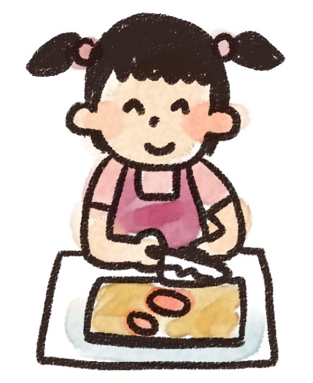 料理のイラスト 料理をしている女の子 ゆるかわいい無料イラスト素材集