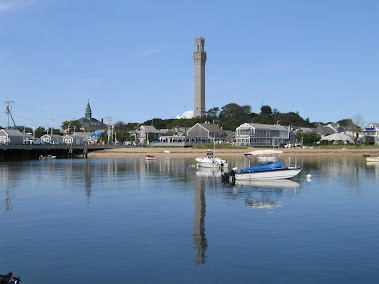 Provincetown Inner Harbor showing Pilgrim Monument, Sept 2012