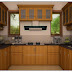 Kerala kitchen with wooden cabinets