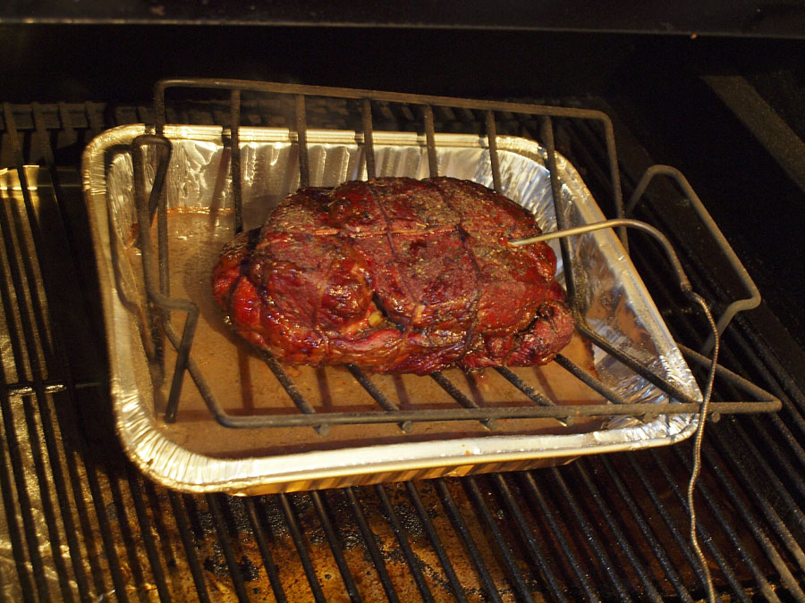 Pellet Smoker Cooking Chuck Roast Italian Beef Sandwiches