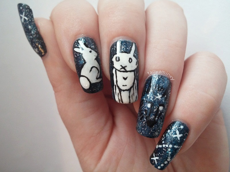 Chiara Bautista Nails Nail Art Design NOTD Manicure Bunny Girl Wolf Galaxy