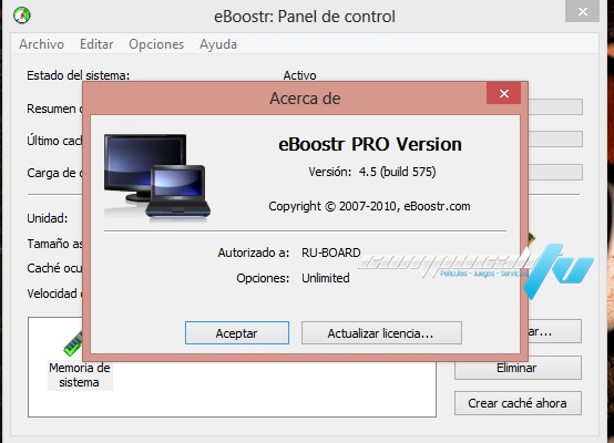 eBoostr 4.5.0 Programa para Usar USB o Disco Duro como RAM en Español