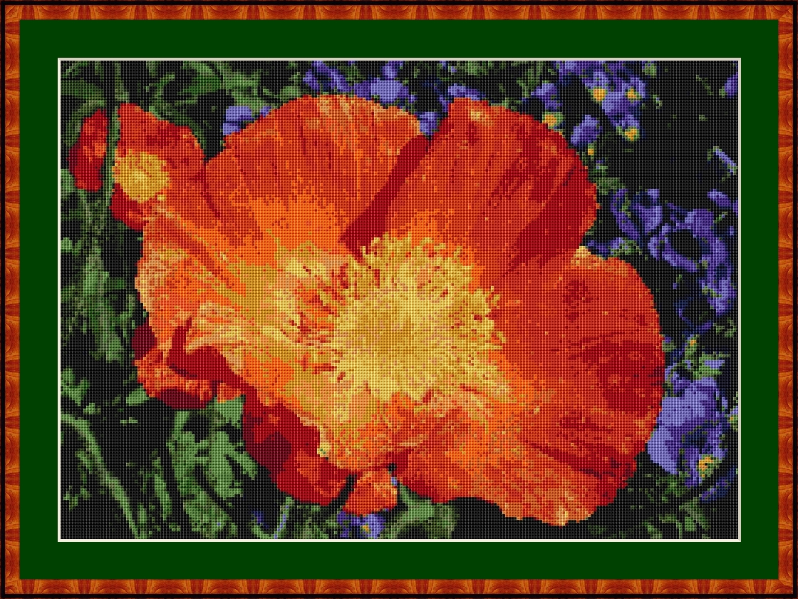 Cross Stitch Works Red Poppy Flower 71511410 Free Cross Stitch Pattern