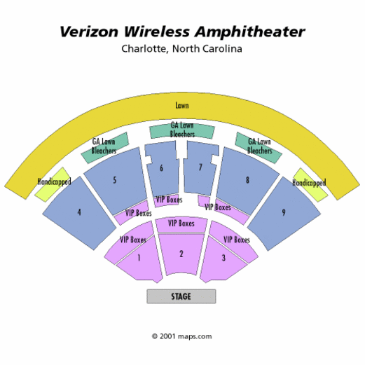 Verizon Wireless Amphitheater Seating Chart Charlotte
