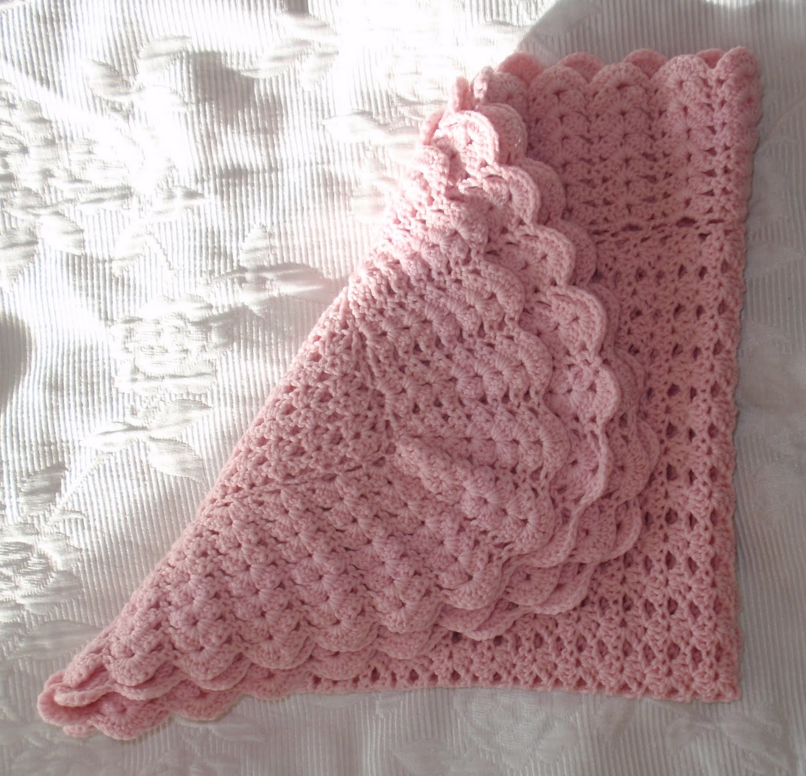 Blått Babyteppe Heklet I Ulike Teksturer