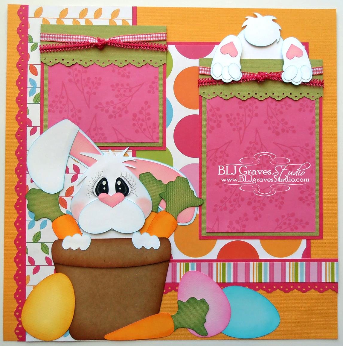 BLJ Graves Studio Easter Bunny Scrapbook Page