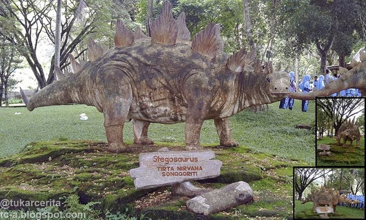 Realistic Stegosaurus Statue on a park