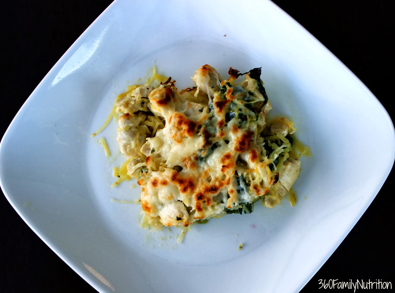 360FamilyNutrition: Chicken Spinach Spaghetti Squash Bake