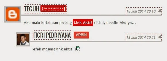 Cara Menghapus Link Aktif Pada Komentar Blog Secara Otomatis - Ficri Pebriyana