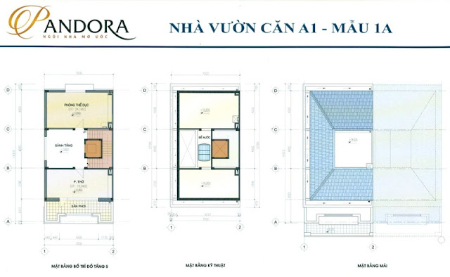 mẫu nhà liền kề Pandora A1 tầng 5, kỹ thuật và mái