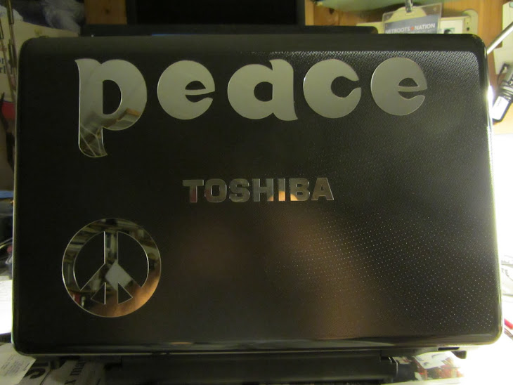 My computer; a billboard for peace that travels with me