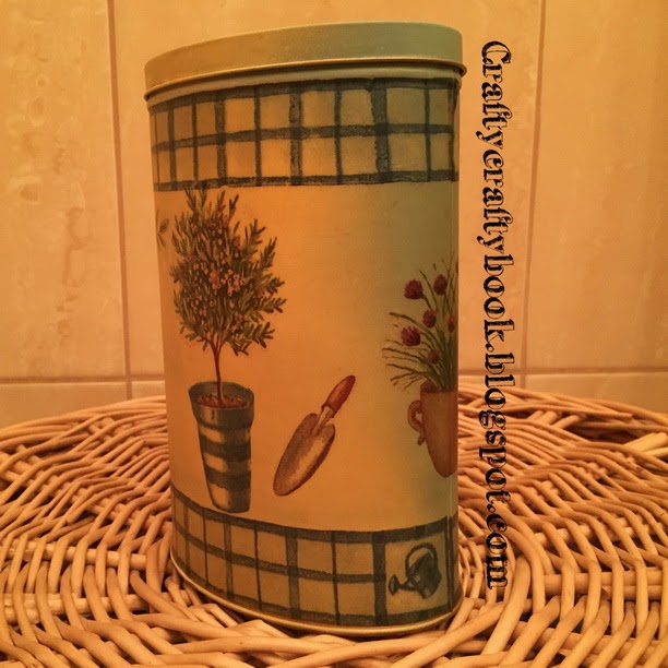 Crafty Crafty Book Metal can decoupage