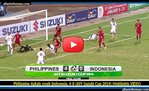 Philippine Azkals crush Indonesia, 4-0 (AFF Suzuki Cup 2014) Highlights VIDEO Philippine Azkals crush Indonesia, 4-0 (AFF Suzuki Cup 2014) Highlights VIDEO
