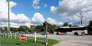 Metro Bus on Memorial Drive passing Terry Hershey Park & Trail (metro bus on memorial drive near terry hershey park playground gazebo parking lot)