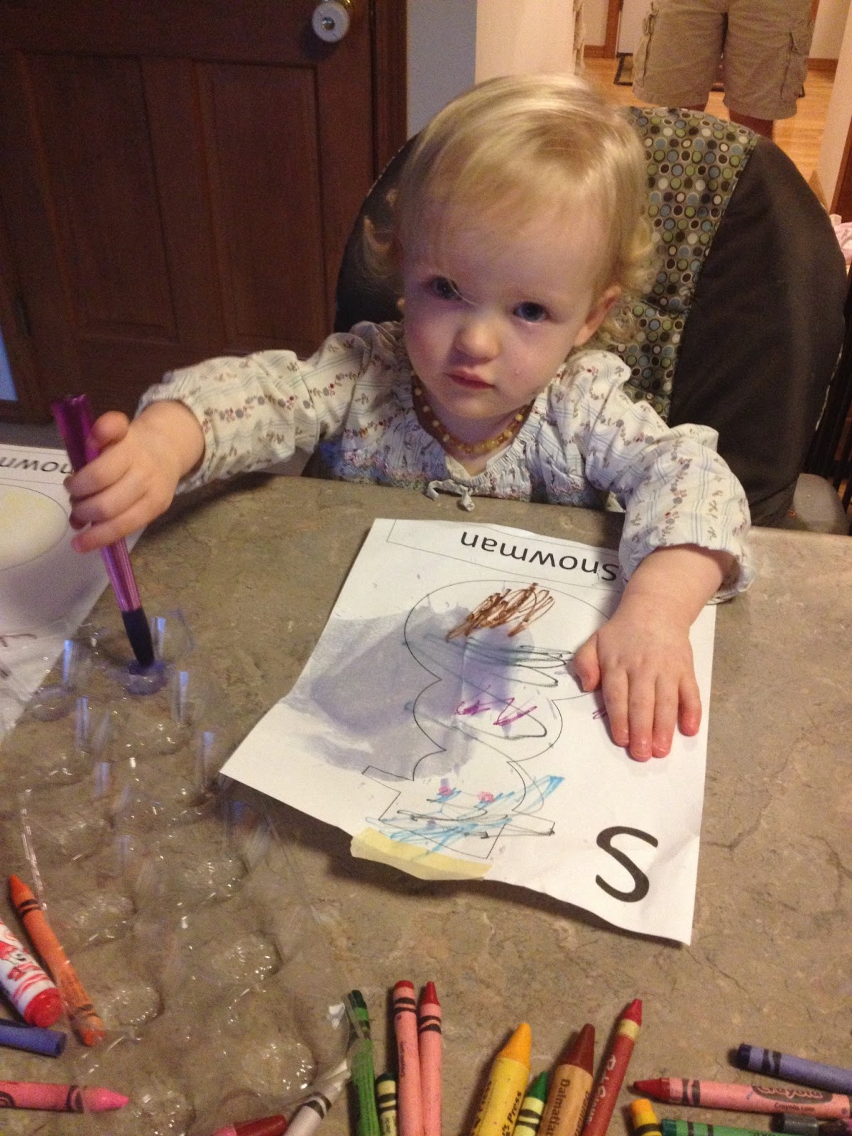 Olives Originals Painting Over Crayons & Markers