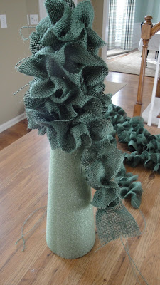 Diy christmas tree plastic spoon craft New South Design: 3 Ruffled Burlap Christmas Trees for $27!