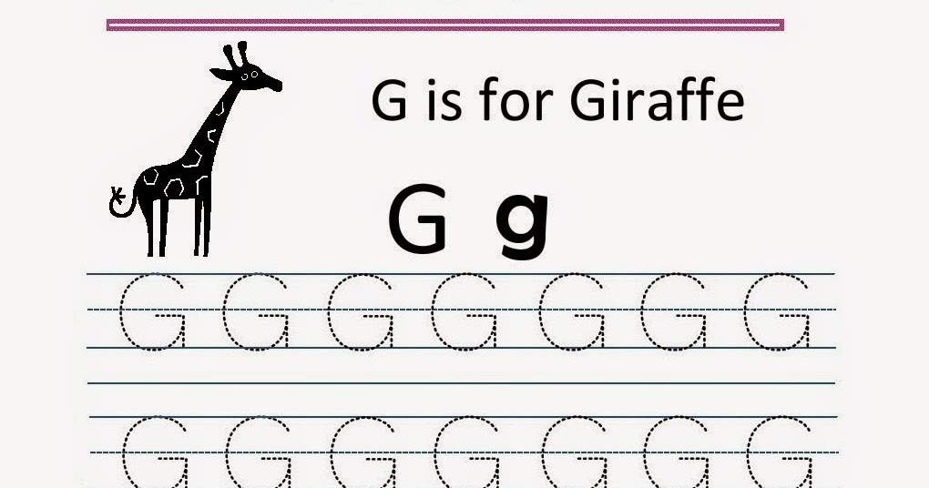 Kindergarten Worksheets: Printable Tracing Worksheet - Alphabet G g