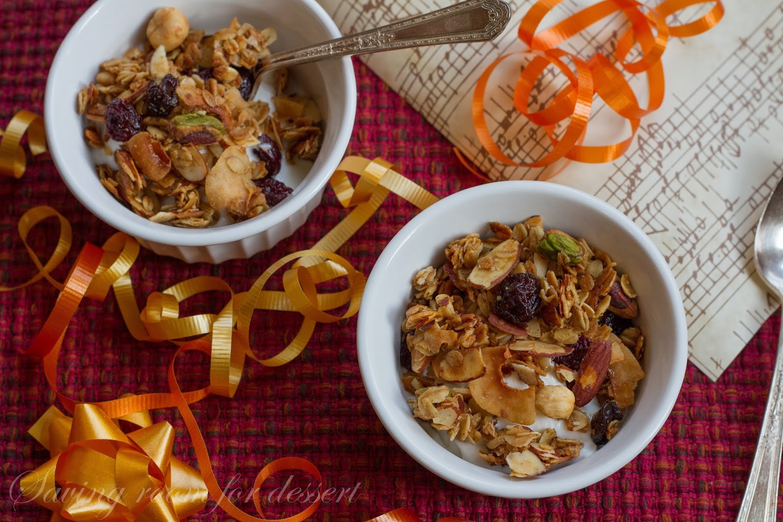 Coconut Cherry Almond Granola Saving Room for Dessert