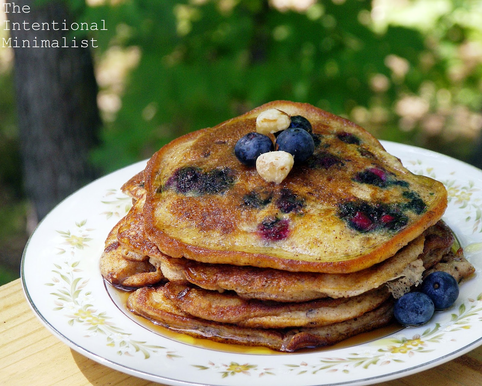The Intentional Minimalist Blueberry Hazelnut Pancakes