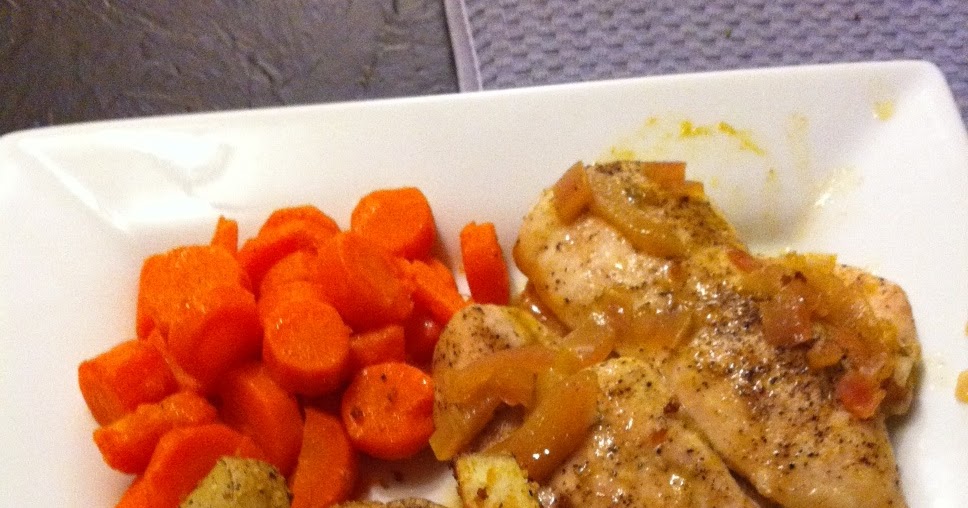 Orange Thyme Chicken with Crispy Parmesan Potatoes and Glazed Carrots