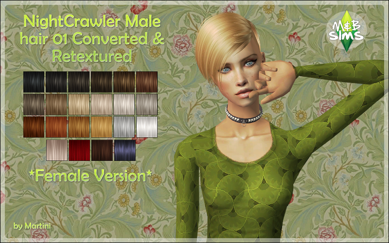 причёски - The Sims 2: Женские прически. Часть 4. - Страница 16 NightCrawler+Male+hair+01+Converted+&+Retextured-Female