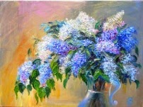 original oil painting on canvas Lilacs in the Sunlight