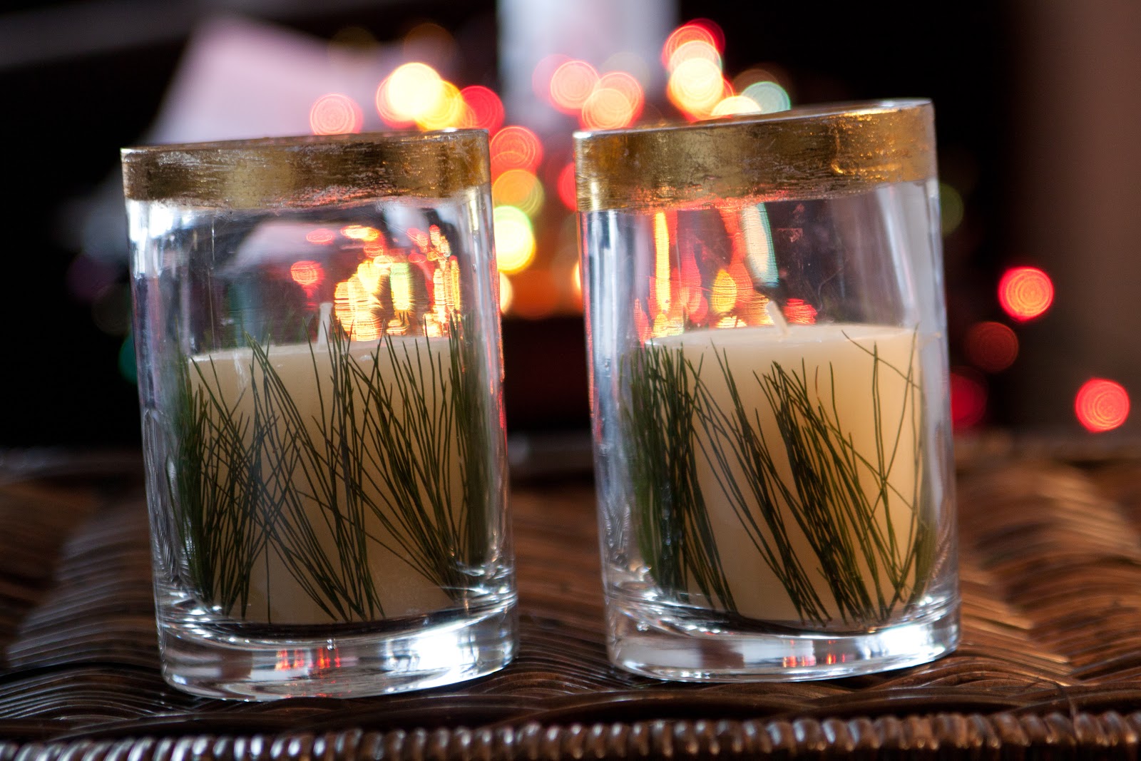 Holiday Gold Leaf Candle Holder DIY Blue Locket Studios