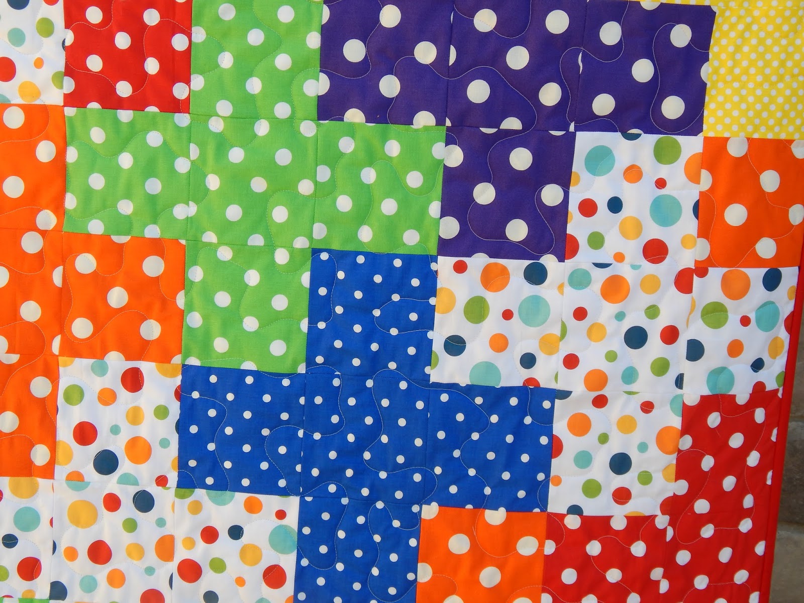 The Fleming's Nine Polka Dot Baby Quilt