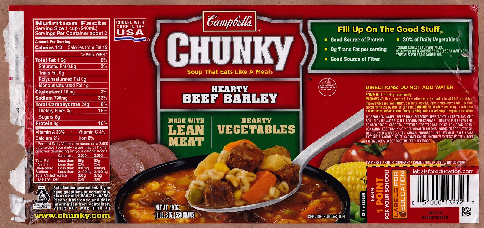 against the modern world campbell's beef barley