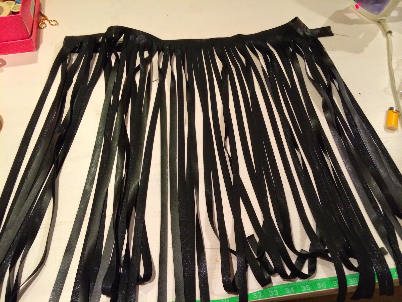 Needles and Fashion DIY Faux Leather high waist Cover Up Skirt (no