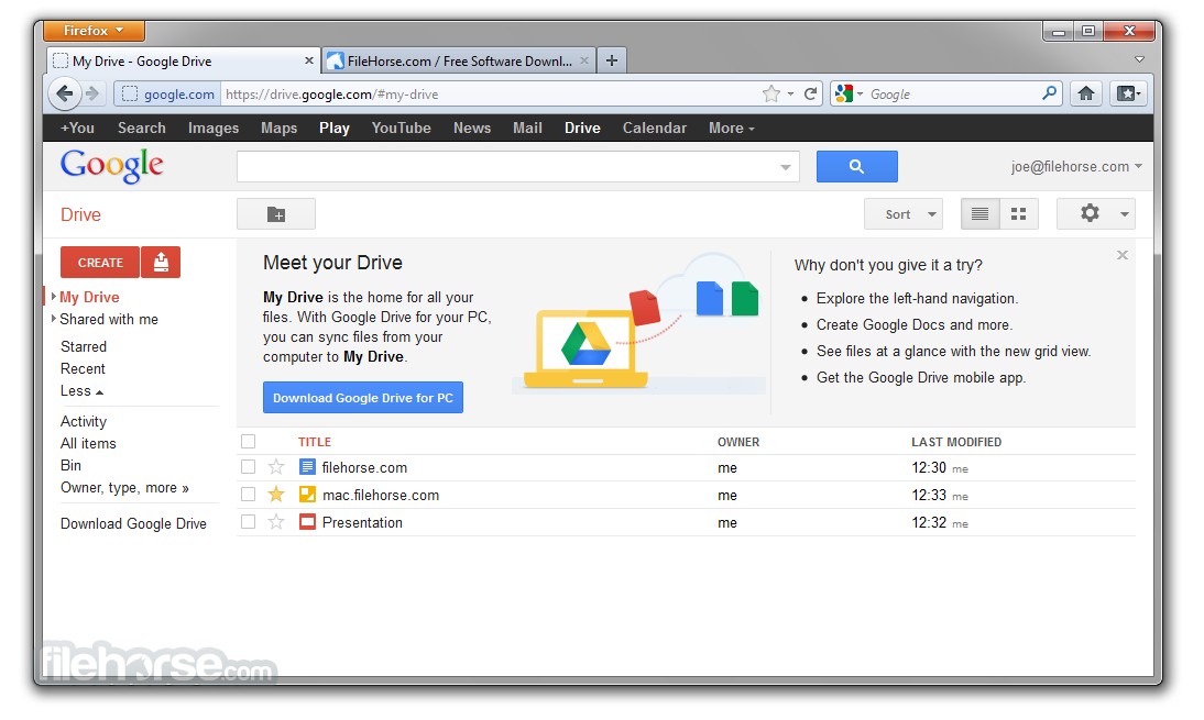 ... Google drive offers 15 GB of free storage for all users with Google