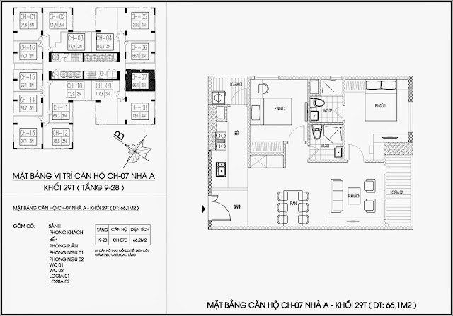 Mặt bằng căn hộ tòa A - 29 tầng, chung cư Imperia Garden Mặt bằng căn hộ tòa A - 29 tầng, chung cư Imperia Garden