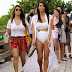 Kim Kardashian flaunts tiny waist in gold sash swimsuit creating waspie effect