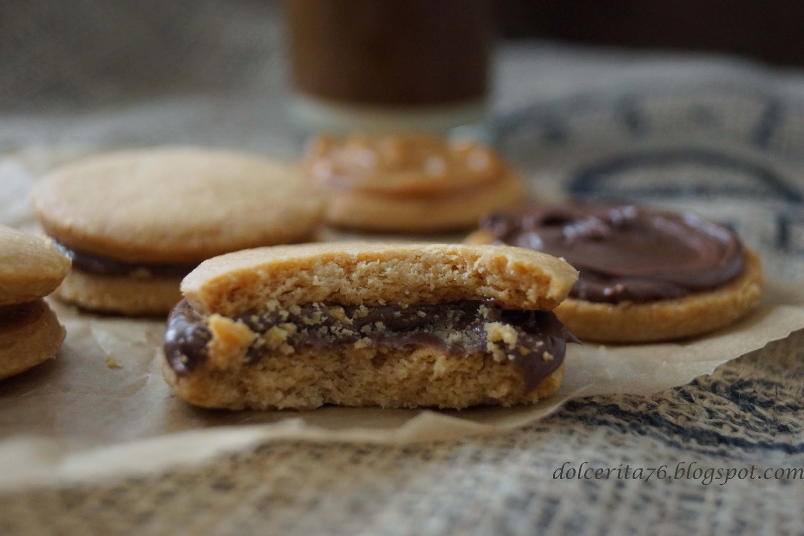 Dolce Rita Peanut butter and caramel sandwich cookies with nutella filling!