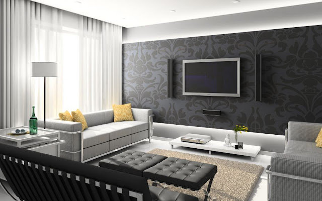 Black and White Interior Design with Home Theater1