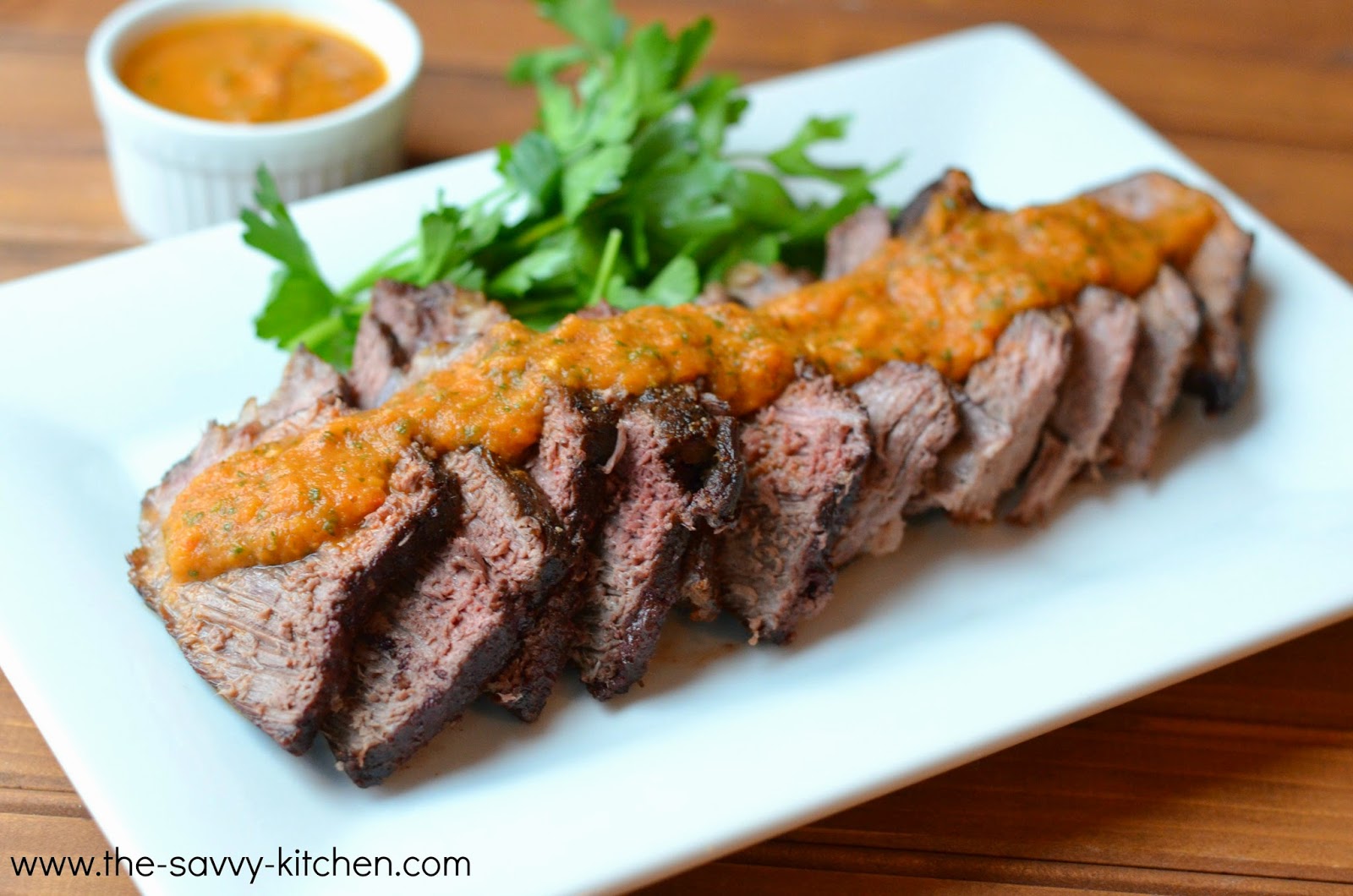 The Savvy Kitchen Roast Beef with Spicy Parsley Tomato Sauce (GlutenFree)