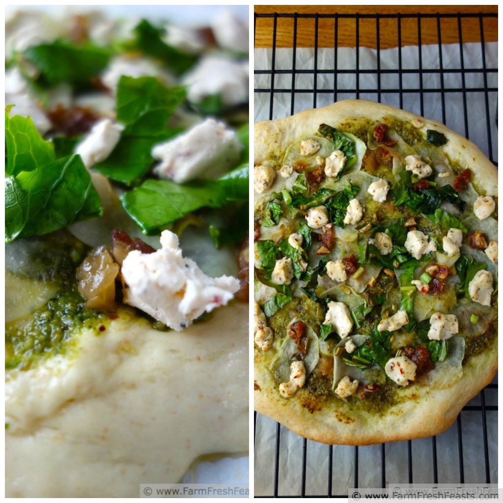 Farm Fresh Feasts Shaved Kohlrabi Meat/No Meat Pizza